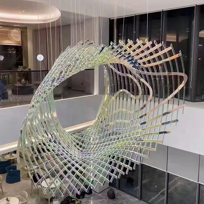 New Design Led Chandelier Hotel Lobby Large Hotel Custom Large Project Crystal chandelier Hotel Engineering Chandelier