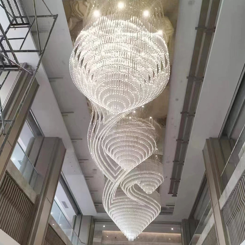 New Design Led Chandelier Hotel Lobby Large Hotel Custom Large Project Crystal chandelier Hotel Engineering Chandelier