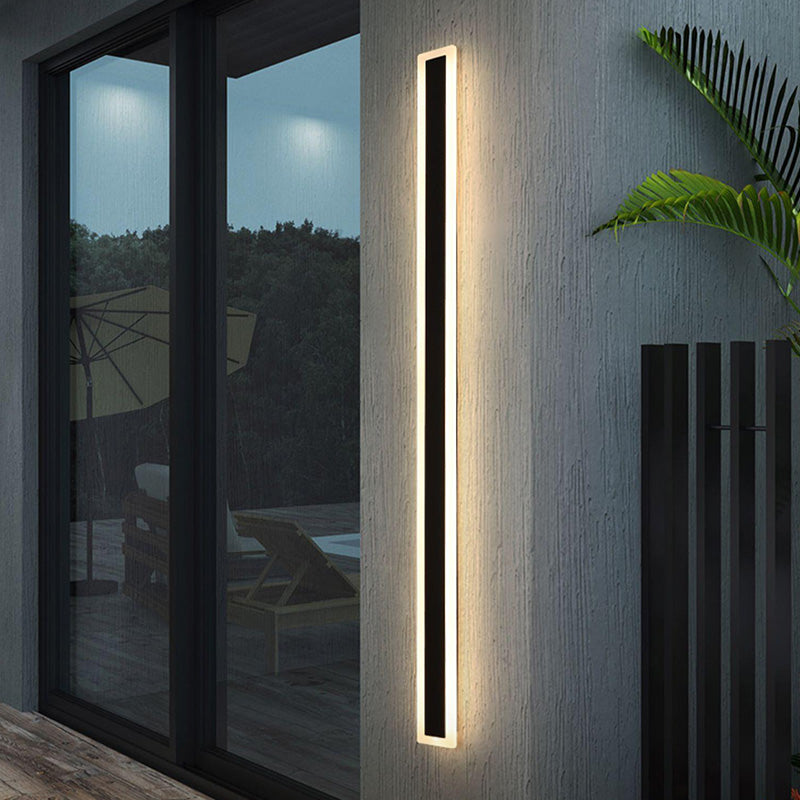 Modern Long Strip LED Porch Linear Light IP65 Villa Sconce Aluminum Outdoor Waterproof Black Garden Light Outdoor Wall Lamp