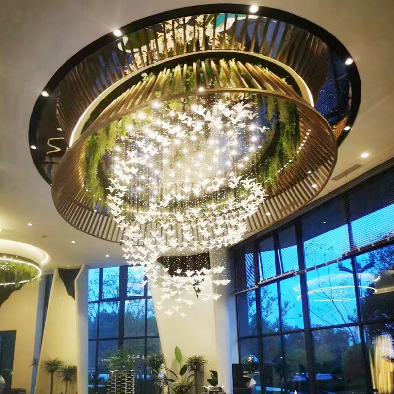 New Design Led Chandelier Hotel Lobby Large Hotel Custom Large Project Crystal chandelier Hotel Engineering Chandelier