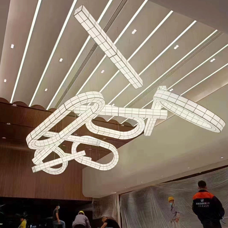 Customized Luxury Crystal Chandelier Hotel Project Lamp LED Pendant Light