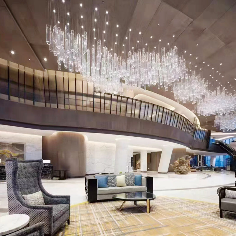 New Design Led Chandelier Hotel Lobby Large Hotel Custom Large Project Crystal chandelier Hotel Engineering Chandelier