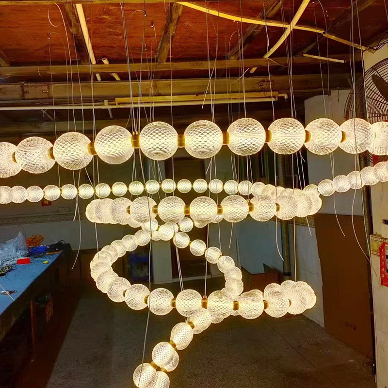New Design Led Chandelier Hotel Lobby Large Hotel Custom Large Project Crystal chandelier Hotel Engineering Chandelier