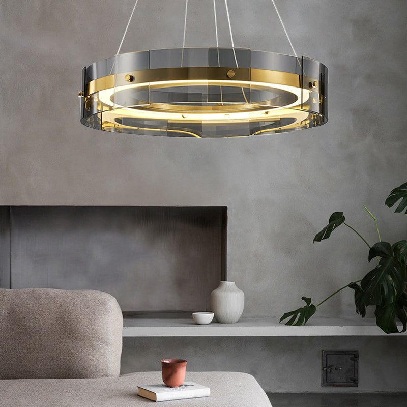 Simple Nordic Round Fixtures Indoor Hanging Light High Ceiling Luxury Chandelier