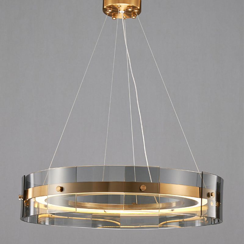 Simple Nordic Round Fixtures Indoor Hanging Light High Ceiling Luxury Chandelier