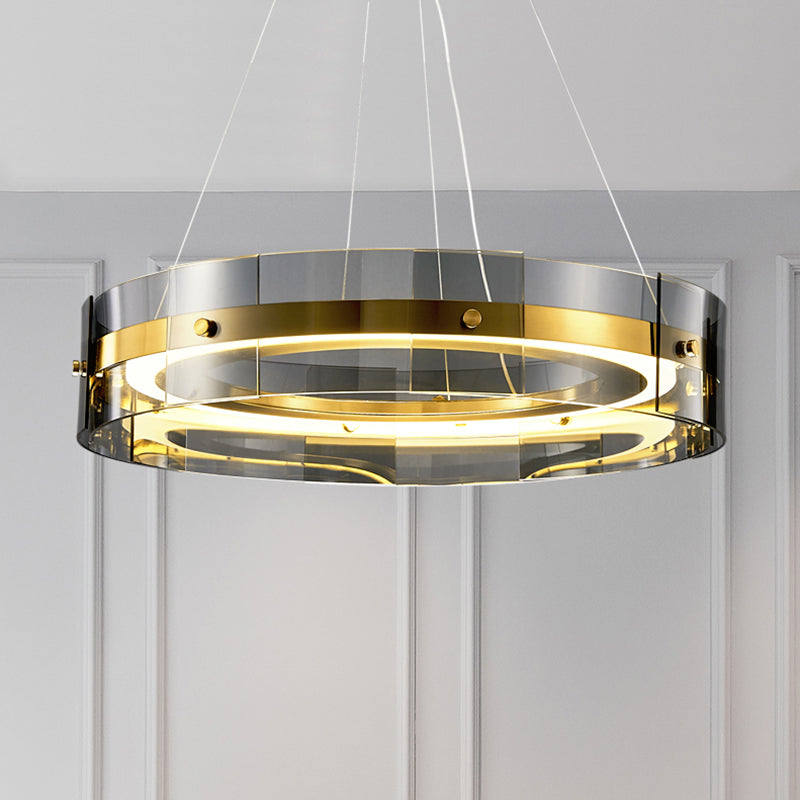 Simple Nordic Round Fixtures Indoor Hanging Light High Ceiling Luxury Chandelier