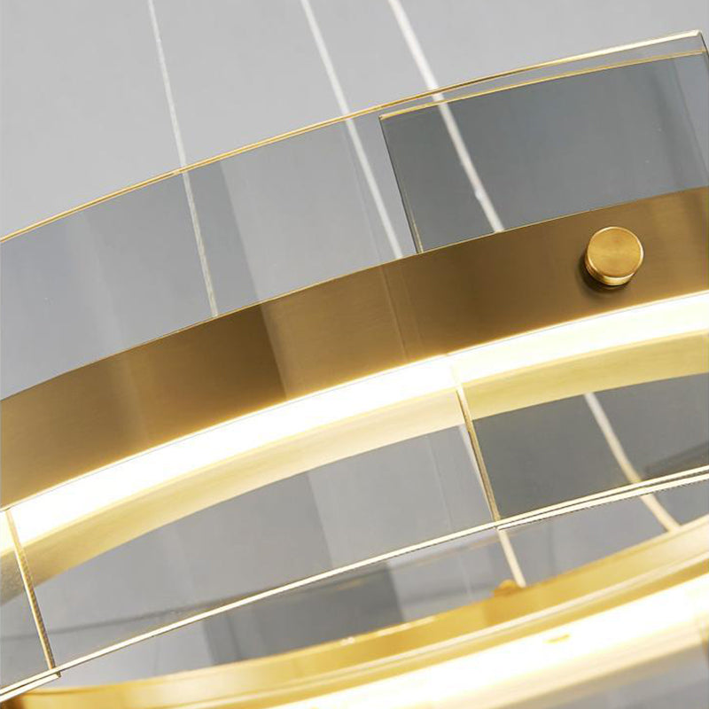 Simple Nordic Round Fixtures Indoor Hanging Light High Ceiling Luxury Chandelier