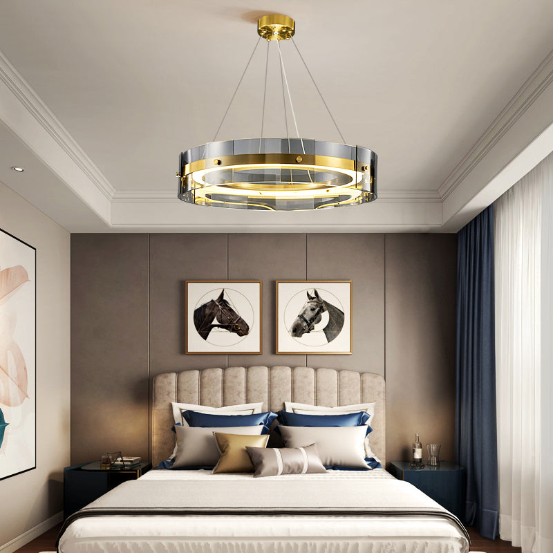 Simple Nordic Round Fixtures Indoor Hanging Light High Ceiling Luxury Chandelier