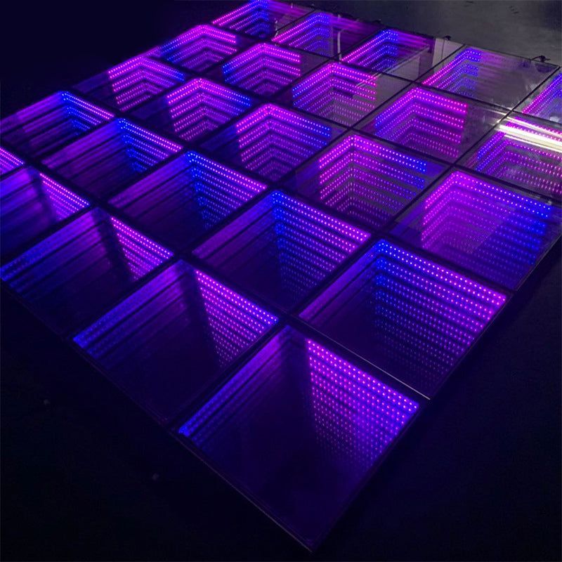 Deep Abyss Tunnel Magic Mirror 3D Dancing Floor Stage Lighting Panel Quadrel Brick Lamp Pressure Stage Light
