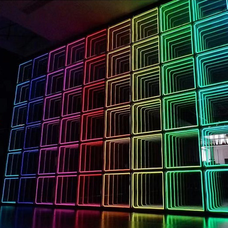 Stage Party 50*50cm Mirror Abyss Effect 3D LED Dance Floor for Wedding Events Show