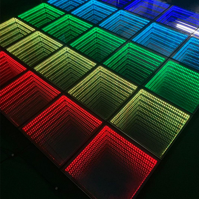 Deep Abyss Tunnel Magic Mirror 3D Dancing Floor Stage Lighting Panel Quadrel Brick Lamp Pressure Stage Light