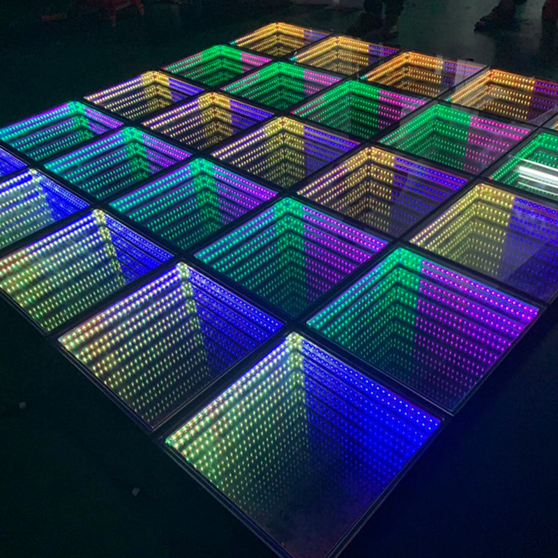 Deep Abyss Tunnel Magic Mirror 3D Dancing Floor Stage Lighting Panel Quadrel Brick Lamp Pressure Stage Light