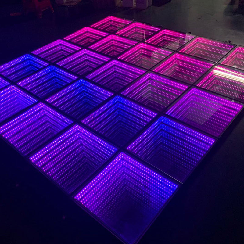 Deep Abyss Tunnel Magic Mirror 3D Dancing Floor Stage Lighting Panel Quadrel Brick Lamp Pressure Stage Light