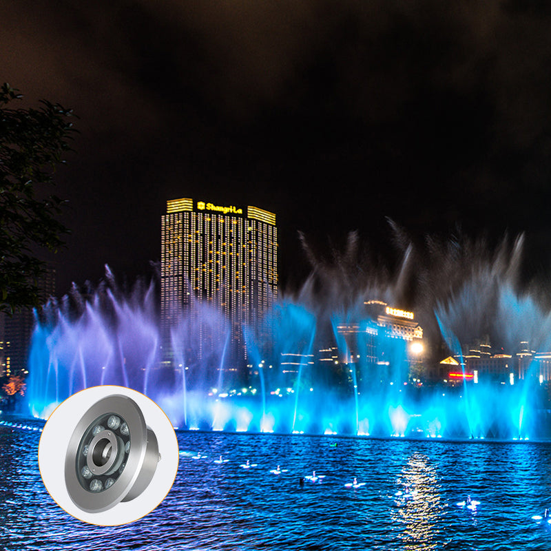 Dmx Remote Control 6W 9W 12W 18W Led Underwater Lamp Rgb Ip68 Stainless Steel LED Fountain Lighting