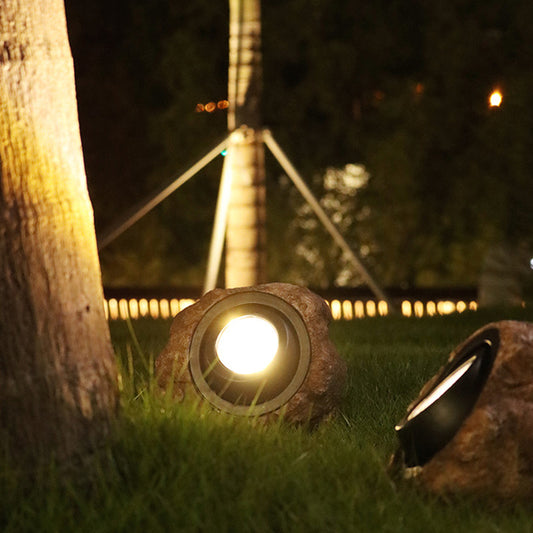 Outdoor Resin Stone Light Solar 2led Simulation Solar Curb Stone Light Rocks Good Quality Solar Stones Lights For Garden