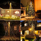 350led US Eu Plug Solar Panel Outdoor Waterproof Christmas Garden Lamp Stars Waterfall LED String Light