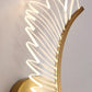 Nordic Villa Decorative Modern Feather Design Acrylic Wall Lamp Living Room Bedroom Copper Color Wall Lights