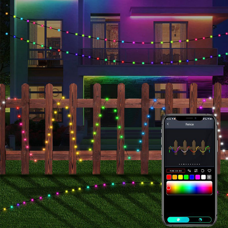 Digital Fairy Light String Holiday Christmas Decoration RGB Color Music Function Smart String Light