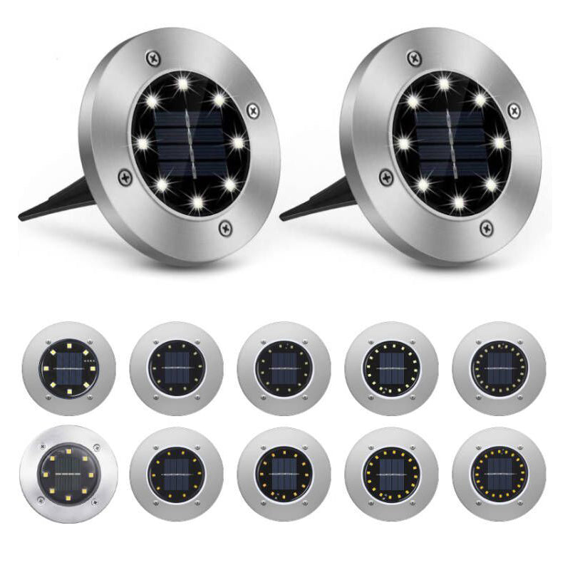 Solar Garden Lights Outdoor Waterproof LED Terrace Outdoor Night View Decorative Stainless Steel Lawn Night Lamps