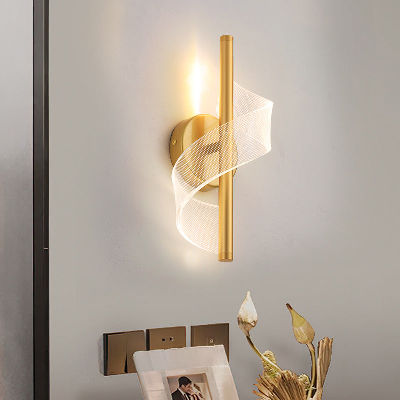 Modern Creative Screw Shape Living Room Backdrop Wall Lamp Designer Personalized Bedside Acrylic Wall Light