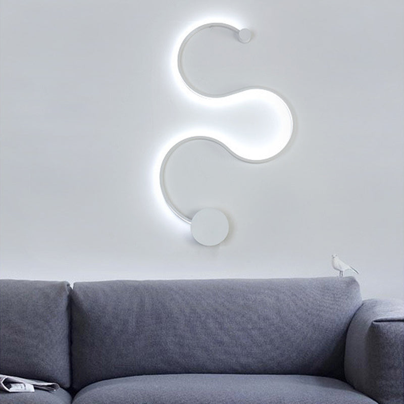 Post Modern Personality Snake Curve Decoration LED Creative Wall Lamp Wall Plug Night Light