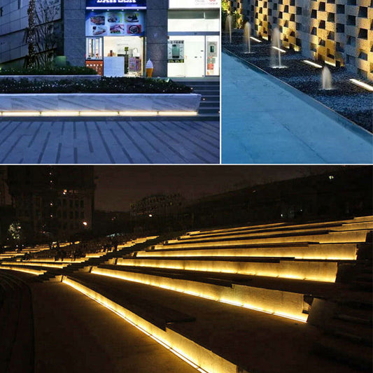 IP66 Waterproof 24V DC 6W White LED Long Strip Buried Lamp Outdoor Pavement Recessed Linear Inground Light