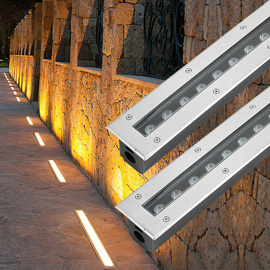 LED Long Strip Buried Light Park Square Recessed LED Underground Light Outdoor IP66 Waterproof Floor Tile Light