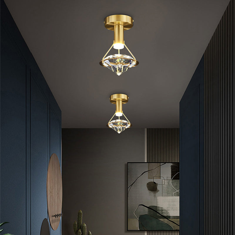 Modern Copper Crystal led Chandelier Pendant Light for Luxury Bedroom Bedside Lamp Living Room Bar Dining Room