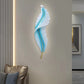 High Quality Home Hotel Villa Project Decorative Resin Creative Modern Feather Design Indoor LED Wall Lamps