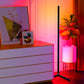 Modern Bedroom Black LED Simple RGB Floor Light Color Changing Minimum Corner Stand Smallest Corner Floor Lamp