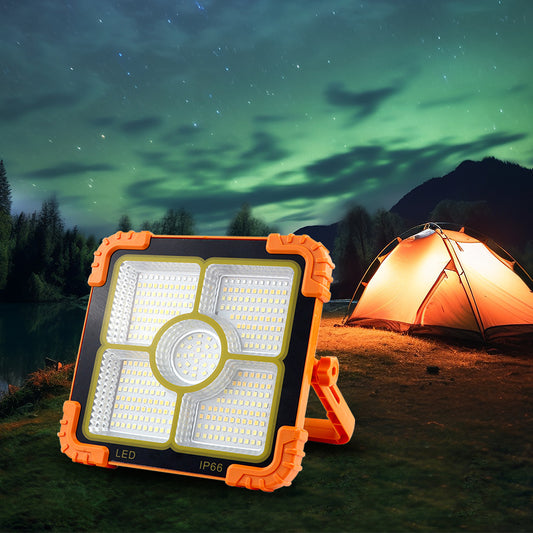 Multifunctional High Lumen Outdoor Rechargeable Flashlight Portable Solar Flood Light Led Camping Lights For BBQ Hiking