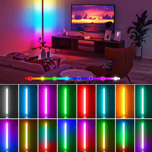 Modern Bedroom Black LED Simple RGB Floor Light Color Changing Minimum Corner Stand Smallest Corner Floor Lamp
