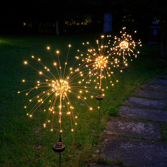Hot Sell Outdoor LED Solar Firework Light Christmas Remote Control Waterproof Outdoor Yard Lawn Light Fairy Garden Lights