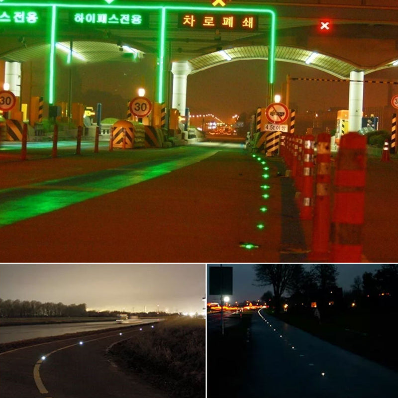 High Way Road Studs 123MM 6 Screws Ground Embedded Lights Solar Road Stud Steady Light Philippines Market 6 LED Cat Eye