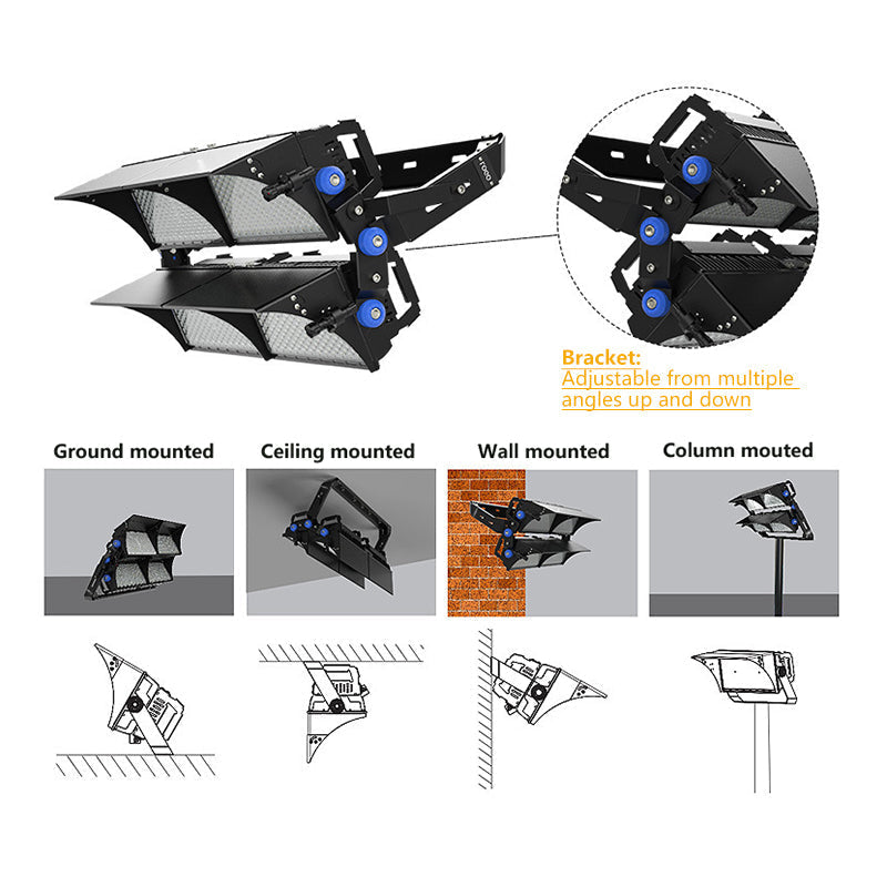 LED Square Module Stadium Light 500W 1000W 1500W 2000W High Mast Football Field Tennis Court Flood Light