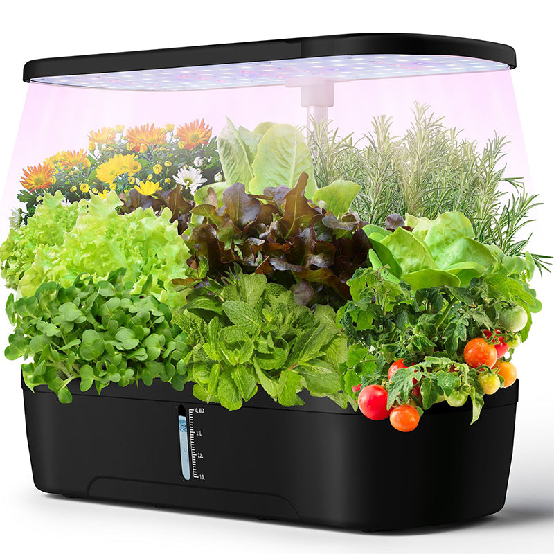 3/6/8/12-Pod Hydroponic Indoor Garden System , Height Adjustable Planters, 15W 20W Full Spectrum LED Grow Lights