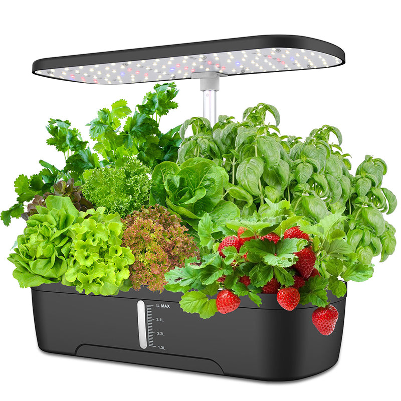 3/6/8/12-Pod Hydroponic Indoor Garden System , Height Adjustable Planters, 15W 20W Full Spectrum LED Grow Lights