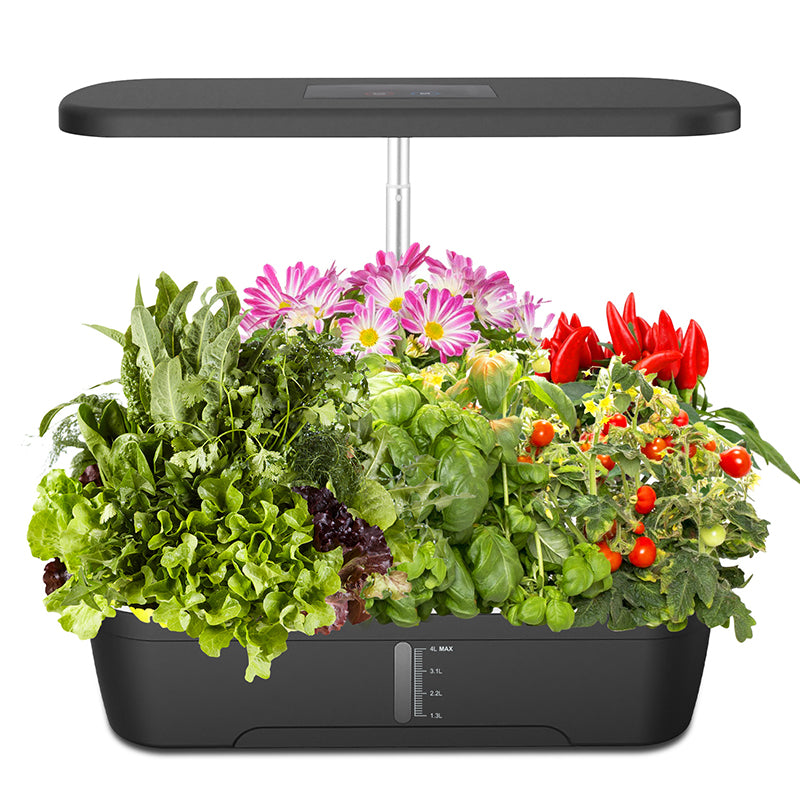 3/6/8/12-Pod Hydroponic Indoor Garden System , Height Adjustable Planters, 15W 20W Full Spectrum LED Grow Lights