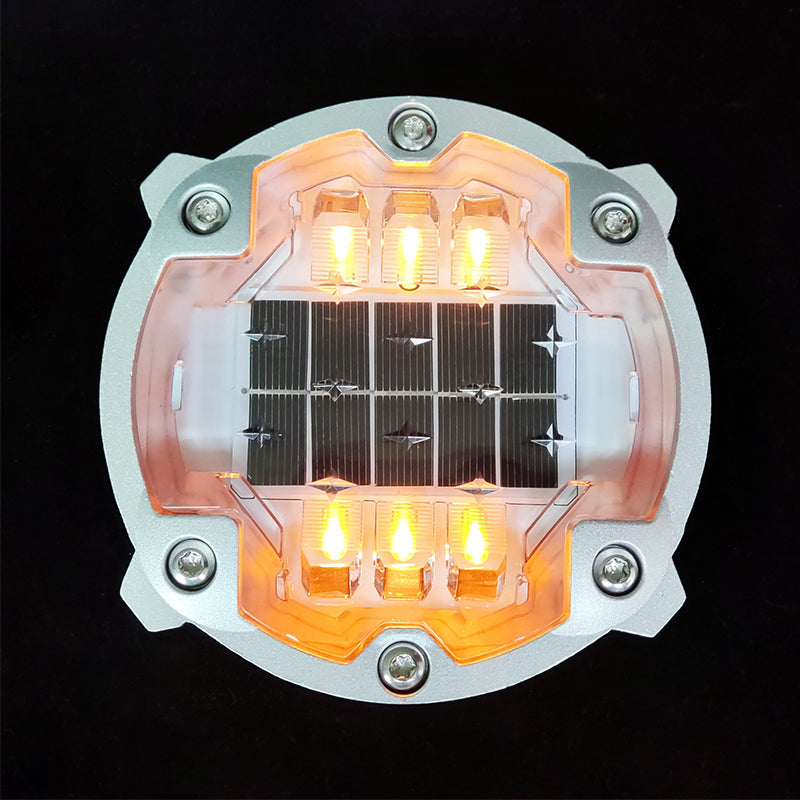 High Way Road Studs 123MM 6 Screws Ground Embedded Lights Solar Road Stud Steady Light Philippines Market 6 LED Cat Eye