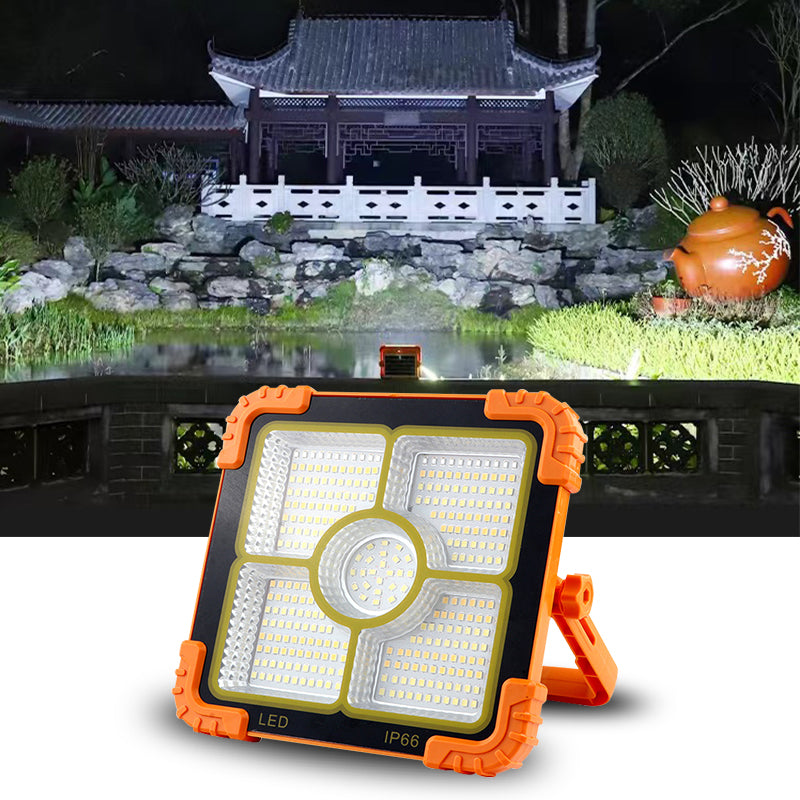 Multifunctional High Lumen Outdoor Rechargeable Flashlight Portable Solar Flood Light Led Camping Lights For BBQ Hiking