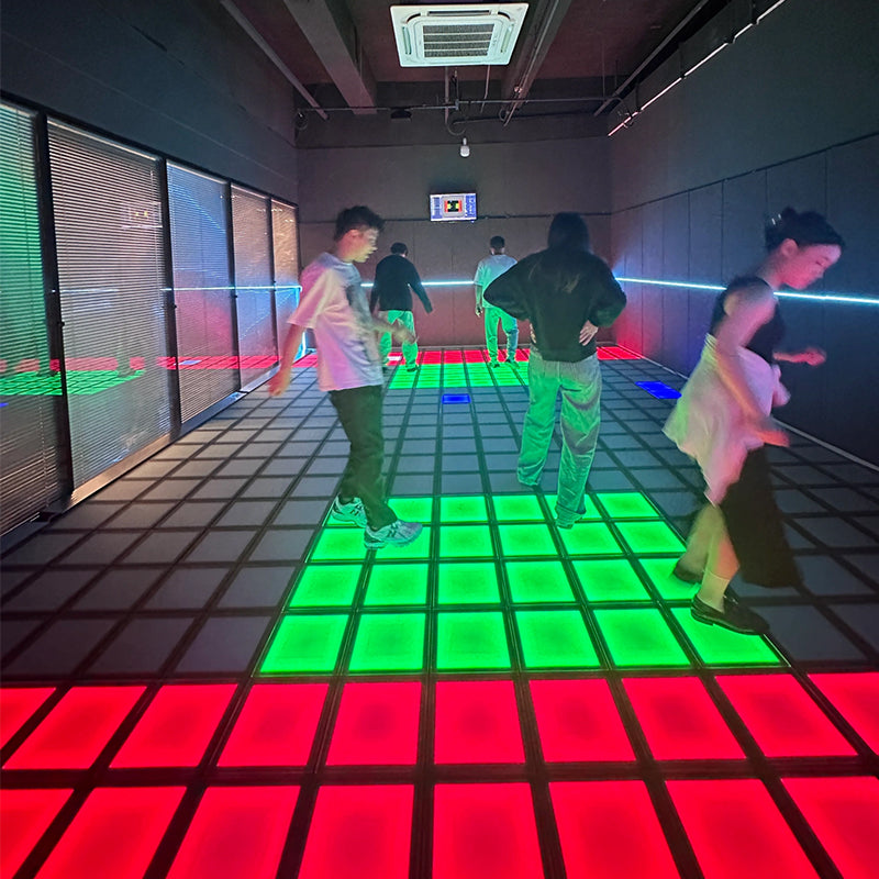 Active Interactive Game LED Floor Game with Square Lights On Floor Activate Game Room