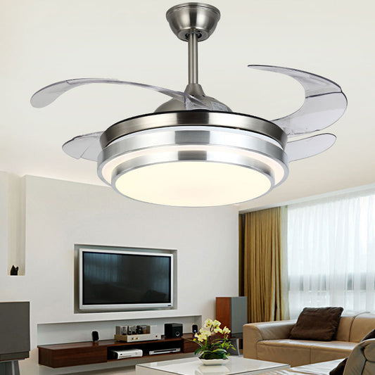 Wholesale Nordic Modern Home AC Led Remote Control Retractable Invisible LED Ceiling Fans Light