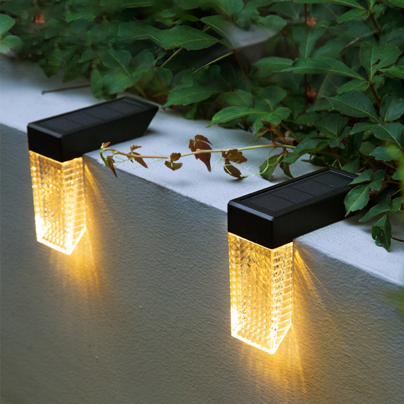 Modern Design Led Gate Landscape Lighting Rgb & Warm White Outdoor Solar Light For Lawn Garden Villa Courtyard