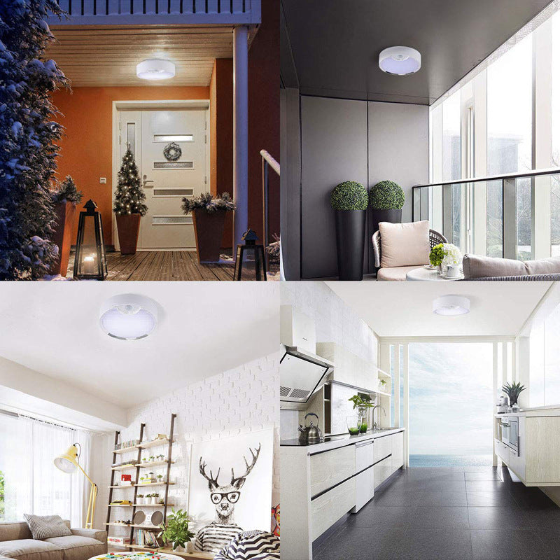 Motion Sensor Ceiling Light Battery Powered Ceiling Light with 400LM 6000K 7.2 Inch Motion Activated Light