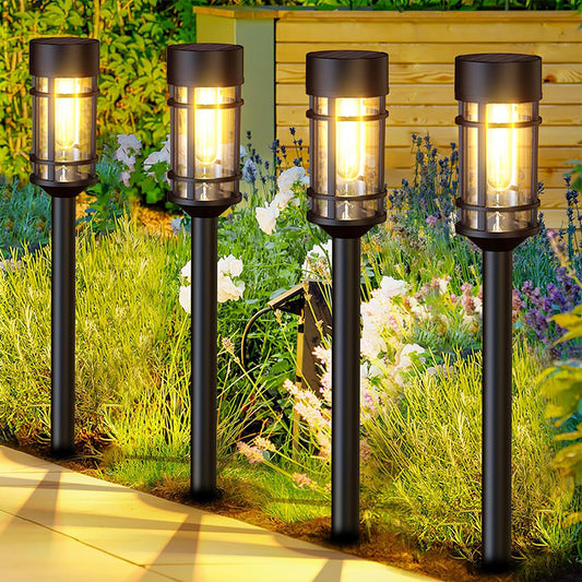 Led Solar Lawn Pathway Decoration Stake Lawn Light Pathway Yard Walkway Driveway Outdoor Waterproof Garden Lights LED ABS