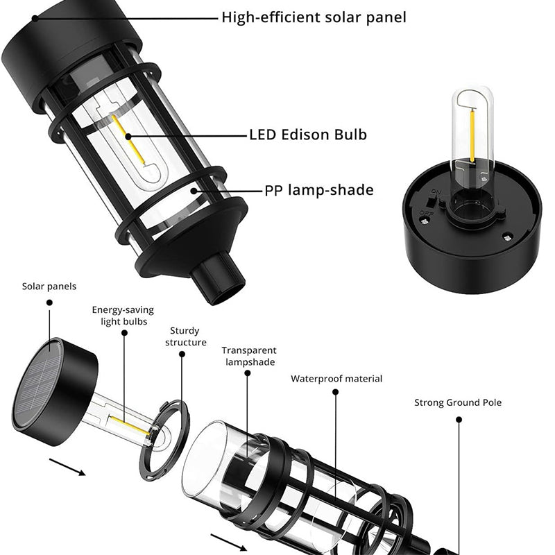 Led Solar Lawn Pathway Decoration Stake Lawn Light Pathway Yard Walkway Driveway Outdoor Waterproof Garden Lights LED ABS