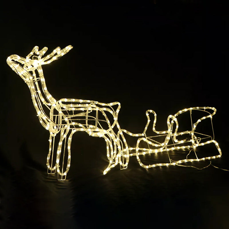 Holiday Deer Reindeer Sleigh Lamp Yard Lights Waterproof Ornaments Decoration Christmas Motif Light
