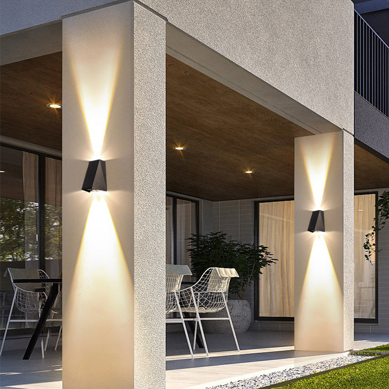 Good Price Outdoor Patio Garden Lamp Decorative Exterior Updown Lighted Waterproof IP65 Led Solar Powered Wall Light