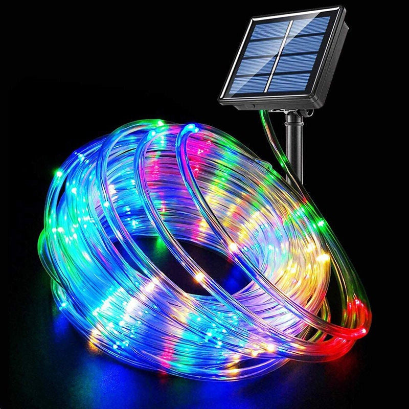 Solar Power Rope Tube Lights 100 Led Copper Wire String Outdoor Waterproof Fairy Lights With PVC Tube