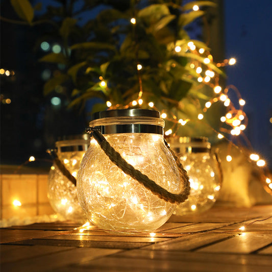 Solar Glass Ball 20 LED Patio Garden Lanterns Wedding Table Decor Outdoor Solar Glass Bottle Lamp LED Hanging Solar Lanterns